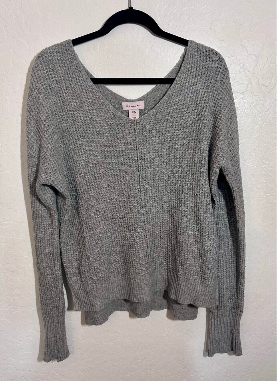 Women’s M Super soft cozy waffle knit slouchy fit wide neck pullover sweater - Picture 1 of 9